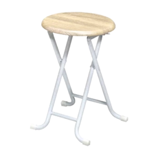 古木調復古風格折合椅凳, 寬32x深29.5x45cm, 淺木紋, 2個