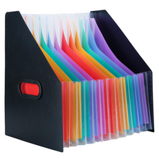 Aster 13格風琴式文件收納夾, 1個, 黑色