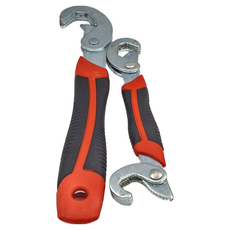 螺絲王 萬能扳手 45#碳鋼 雙色TPR塑膠手把 適用於水管、螺絲、圓形、方形、菱形6mm-32mm的螺絲, 1組