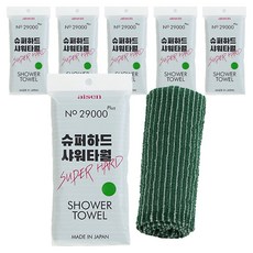 aisen 29000 PLUS 超硬沐浴巾, 綠色, 1入, 6個