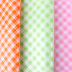 格紋油紙 粉紅色 + 橘色 + 綠色, 1套