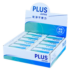 PLUS好好擦擦皮擦 20顆裝 白色 擦拭乾淨 屑集中, 1盒