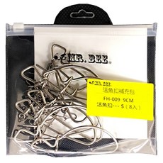 MR.BEE 蜜蜂先生 強力活魚扣補充包 304不鏽鋼材質 不傷魚 不逃脫 輕鬆扣住 解開 使用方便 FH-009 9cm 活魚扣-S, S(9cm), 8入, 1包
