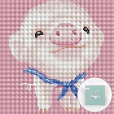 Artjoy DIY 珠寶十字繡套裝帆布 25 x 25 厘米, 小豬寶貝, 1套