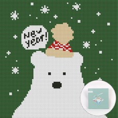 Artjoy DIY 珠寶十字繡套裝帆布 25 x 25 厘米, 北極熊, 1套