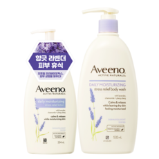 Aveeno 艾惟諾 薰衣草香氛舒緩保濕乳 354ml+沐浴乳 532ml, 1組