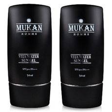 Mukan Homme Vita 水防曬凝膠, 50ml, 2瓶