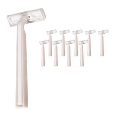 블루마켓 스테인리스 일회용 면도기 화이트, 10개입, 1개