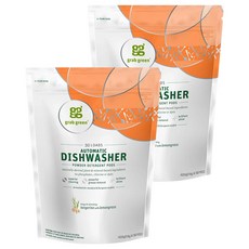 그랩그린 식기 세척기 세제 탠저린 위드 레몬글라스 30p, 420g, 2개