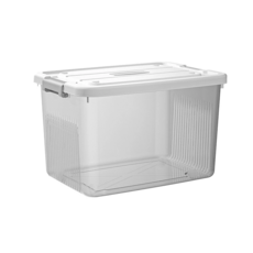 BangJiaShi 幫家適 掀蓋式透明收納箱, 特大款(39 x 28.5 x 21.5cm), 透灰, 1個