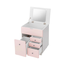 愛子 日式床頭櫃化妝車, 寬40.5x深32.5x高52 CM, 粉色, 1個