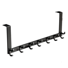 太空鋁門後掛鉤 6鉤, 黑色, 1個