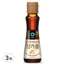 청정원 고소한 건강생각 참기름, 160ml, 3개