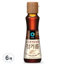 청정원 고소한 건강생각 참기름, 160ml, 6개