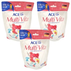ACE SUPER KIDS 綜合維他命軟糖, 德國進口, 10種維生素, 14顆/袋, 2.8g, 3包