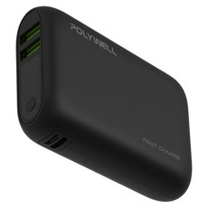 POLYWELL 寶利威爾 雙向快充行動電源 USB + Type-C, 黑色, PW15-T16-A002