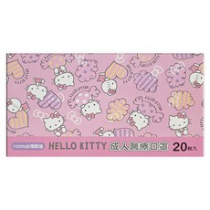MITENXIN 天心生醫 Hello Kitty 成人醫療口罩 KT-1864 17.5 x 9.5cm, 糖果粉, 20片, 1盒
