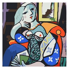 모모픽스페인팅 DIY 명화 그리기 60 x 75 cm, WH03 피카소 책읽는 여인, 1개