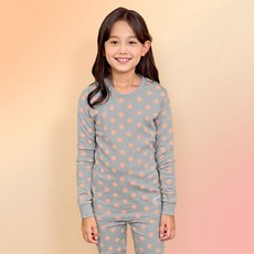 unifriend 童款棉質點點印花9分袖內衣套裝