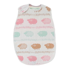 OhBabyLying 六層紗大防踢被 100%純棉 四季薄款, 棕粉綠羊