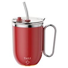 TAILI 太力 光漾磁力電動攪拌杯 紅色 420ml, E-015, 1個