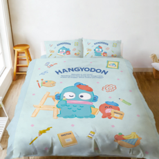 HANGYODON 人魚漢頓 三麗鷗 雙人加大6x6.2尺床包包含二件枕套, 1組