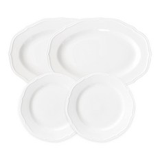 PRELUDE Neobone 麗晶盤子組, 1套, 橢圓形盤子 2入 + 盤子 19.2cm 2入