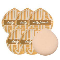 daily friends 麻糬大型彩妝粉撲, 6個, 黃色