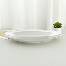 PRELUDE NEO BONE簡約線條橢圓義大利麵碗, 白色, 2個