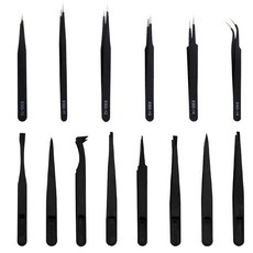 O-ON 塑膠鑷子8種 + 不鏽鋼鑷子6種, 混合色, 1套