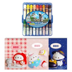 DONG-A 探頭娃娃水彩塑膠盒 108ml + Molang加厚綜合本 3入 隨機出貨, 18色