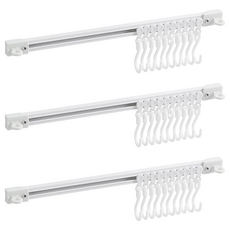 EDISH 壁掛軌道掛鉤 3個 厚實材質 垂直收納, 白色, 1組