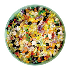 財神小舖 五行能量碎石, 500公克(混裝) 大小不一, 五顏六色, 水晶琉璃混搭, RQ-500