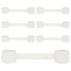 Aguard 抽屜櫃門雙向安全扣 可剪裁調整長短, 白色, 7個