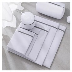 洗衣機網袋護洗袋 Set 9入, 細網, 滌綸纖維, 白色網袋 + 灰色拉鍊, 1組