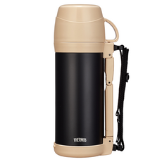 THERMOS 膳魔師 FFW-1003K 保溫壺 寬瓶口 內含杯子＆提帶, 黑褐色, 1L, 1個