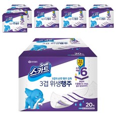 스카트 3겹 위생행주, 20매, 6개