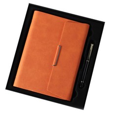 Black Swan天鵝絨復古商務筆記本禮品組, 橘色