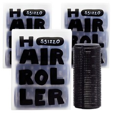 Cijyo Easy Setting Volume Wave髮捲 中型 3入, 3個, 黑色