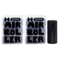 SSIZZO 簡易造型豐盈波浪髮捲 中型 3入, 2個, 黑色