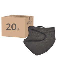康菲 成人立體醫療口罩 L, 沉穩黑, 20片, 1盒