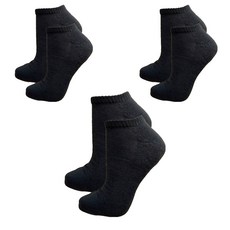 QueenTex 琨蒂絲 氣墊船型襪 厚底設計 減壓氣墊 彈力編織 耐磨避震 氣墊毛巾底 台灣製 黑色, 24-28cm, 3雙