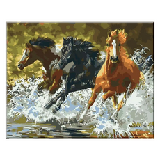 Momofix Painting DIY數字油畫套組 40 x 50 cm 奔馳的馬 G20, 1套, 混色