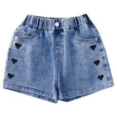 Starbean 女童愛心刺繡鬆緊短褲