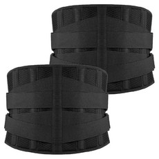 건강별밭 허리 보호대 벨트, 2개, 블랙