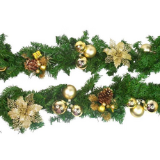 摩達客 聖誕裝飾樹藤條, 金色, 1條