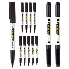 MONAMI 慕那美 Fine簽字筆 10入+T雙頭簽字筆 2入, 黑色的, 1套