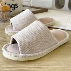 i Slippers 悠活系列 布質家居室內拖鞋, CWL-K2, M, 香榭紋灰, 香榭格紋 杏, 1雙