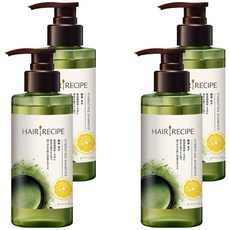 HAIR RECIPE 髮的食譜 綠茶柚子清爽保濕洗髮露 280ml 清潔頭皮、保濕髮絲 男女適用, 4瓶