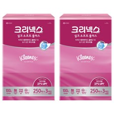 크리넥스 실크 소프트 플러스 미용티슈 2겹, 250매, 6개